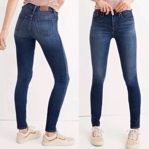Madewell 10” High-Rise Skinny medium dark blue wash Jeans size 24